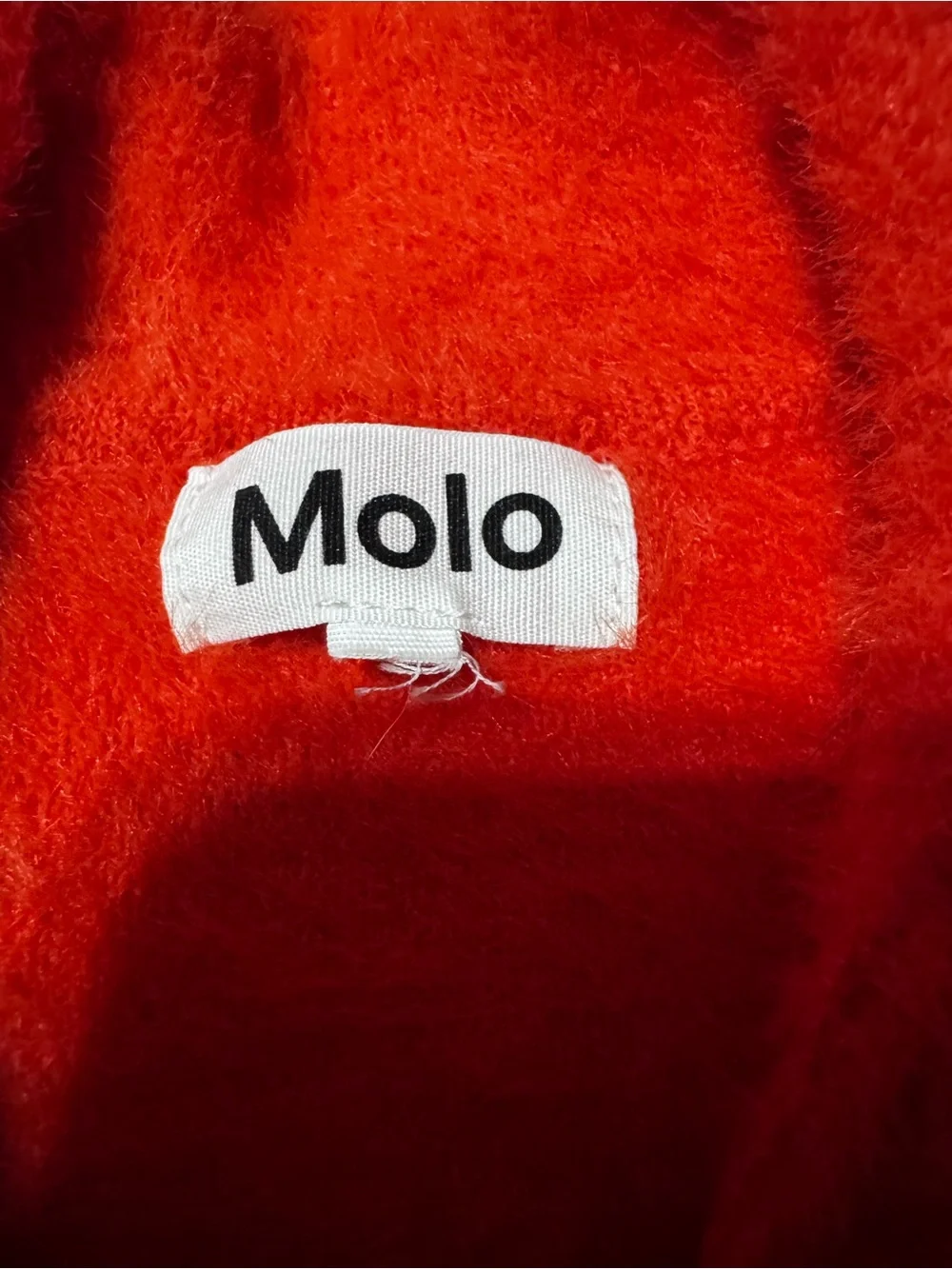 Molo Bright Orange Fuzzy Childs Cardigan